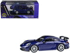 2025 Porsche 911 GT3 (992.2) Gentian Blue Metallic with Carbon Stripe 1/64 Diecast Model Car by Paragon Models-3