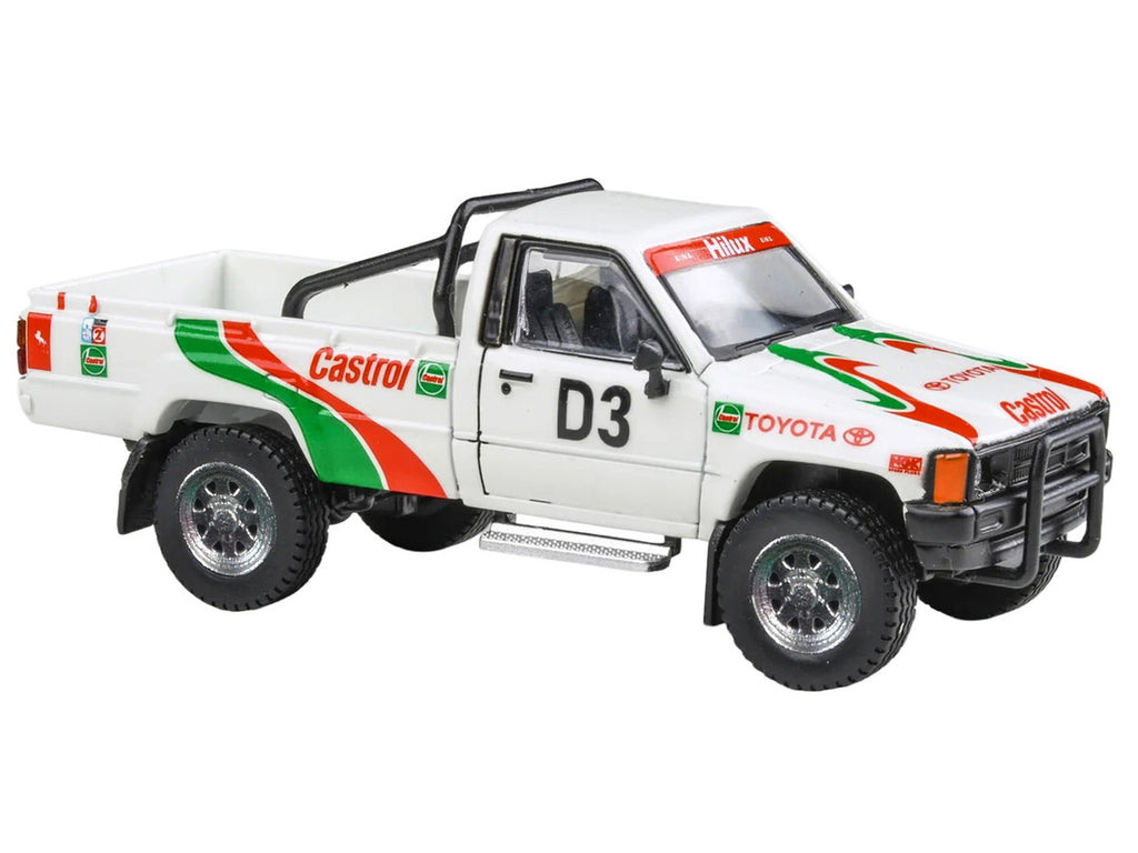 Toyota Hilux Pickup Truck #D3 "Castrol" White with Graphics "Rustenburg 400 Rally" (1995) 1/64 Diecast Model Car by Paragon Models-3