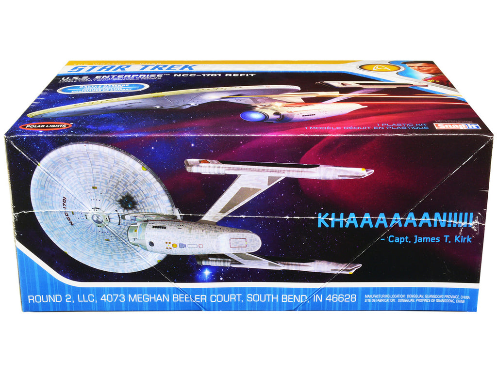 Skill 2 Snap Model Kit U.S.S. Enterprise NCC-1701 Refit Spaceship "Star Trek II: The Wrath of Khan" (1982) Movie 1/1000 Scale Model by Polar Lights-1
