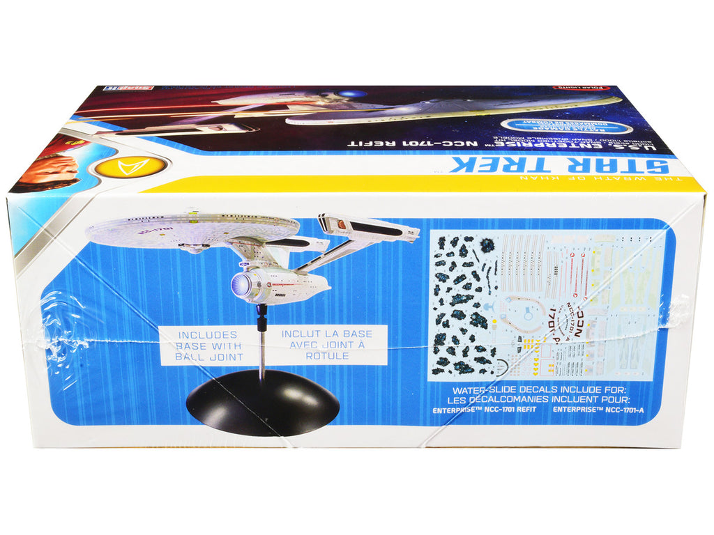 Skill 2 Snap Model Kit U.S.S. Enterprise NCC-1701 Refit Spaceship "Star Trek II: The Wrath of Khan" (1982) Movie 1/1000 Scale Model by Polar Lights-2