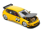 Pandem Civic EG6 RHD (Right Hand Drive) "Mooneyes" Yellow with Carbon Hood "Enigma Exclusive Edition" 1/64 Diecast Model Car by Pop Race