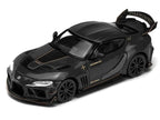 Toyota Supra DarwinPro Black with Gold Accents "Enigma Exclusive Edition" 1/64 Diecast Model Car by Pop Race
