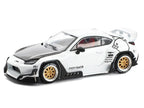 Toyota Pandem GR86 White with Carbon Hood "Enigma Exclusive Edition" 1/64 Diecast Model Car by Pop Race