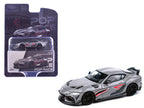 Toyota Supra "DarwinPro 66G NWB" Gray Metallic with Shark Mouth Graphics 1/64 Diecast Model Car by Pop Race-2