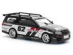 GT-R Stagea RHD (Right Hand Drive) #62 "Simon's Garage" Black with White Sides 1/64 Diecast Model Car by Pop Race-2
