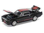 Shelby Mustang GT500 Dark Chrome with Red Stripes 1/64 Diecast Model Car by Pop Race-2