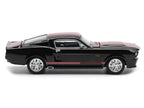Shelby Mustang GT500 Dark Chrome with Red Stripes 1/64 Diecast Model Car by Pop Race-0