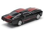 Shelby Mustang GT500 Dark Chrome with Red Stripes 1/64 Diecast Model Car by Pop Race-1