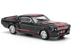 Shelby Mustang GT500 Dark Chrome with Red Stripes 1/64 Diecast Model Car by Pop Race-3