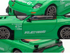 Mazda RX7 "RE Amemiya" Widebody RHD (Right Hand Drive) Green 1/64 Diecast Model Car by Pop Race-2