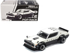 Skyline KPGC110 "Kenmeri" RHD (Right Hand Drive) "Japan National Police Agency Livery" Black and White 1/64 Diecast Model Car by Pop Race-4