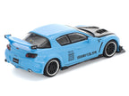 Mazda RX8 RE-Amemiya Widebody RHD (Right Hand Drive) Light Blue with Carbon Hood 1/64 Diecast Model Car by Pop Race-1