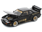 Pandem S13 RHD (Right Hand Drive) Black with Gold Accents 1/64 Diecast Model Car by Pop Race