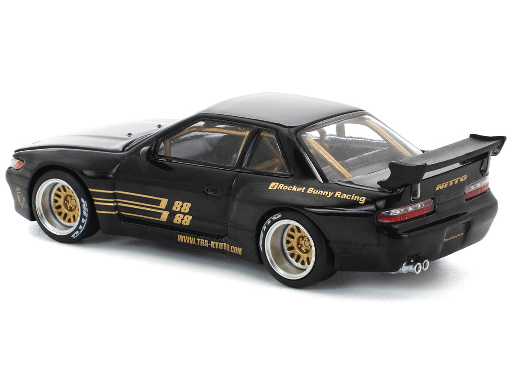 Pandem S13 RHD (Right Hand Drive) Black with Gold Accents 1/64 Diecast Model Car by Pop Race
