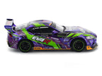 Toyota Pandem GR Supra RHD (Right Hand Drive) "EVA RT Test Type-01 GoodRide" Purple Metallic with Graphics 1/64 Diecast Model Car by Pop Race-1