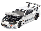 Toyota Supra "Top Secret" GT300 RHD (Right Hand Drive) Silver Chrome 1/64 Diecast Model Car by Pop Race-2