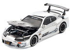 Toyota Supra "Top Secret" GT300 RHD (Right Hand Drive) Silver Chrome 1/64 Diecast Model Car by Pop Race