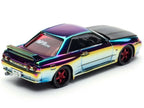 Skyline GT-R (BNR32) RHD (Right Hand Drive) Chameleon Chrome with Carbon Hood "APA XPO 2025 Exclusive 1/64 Diecast Model Car by Pop Race-3