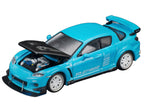 Mazda RX8 RE Amemiya RHD (Right Hand Drive) Light Blue with Carbon Hood "Tokyo Auto Salon 2026" 1/64 Diecast Model Car by Pop Race-1