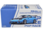 Mazda RX7 (FD3S) RE Amemiya RHD (Right Hand Drive) Light Blue with Carbon Hood "Tokyo Auto Salon 2026" 1/64 Diecast Model Car by Pop Race-2