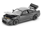 GTR R33 400R RHD (Right Hand Drive) Dark Chrome "The Dark Chrome Series" 1/64 Diecast Model Car by Pop Race-2