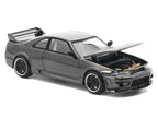 GTR R33 400R RHD (Right Hand Drive) Dark Chrome "The Dark Chrome Series" 1/64 Diecast Model Car by Pop Race-1