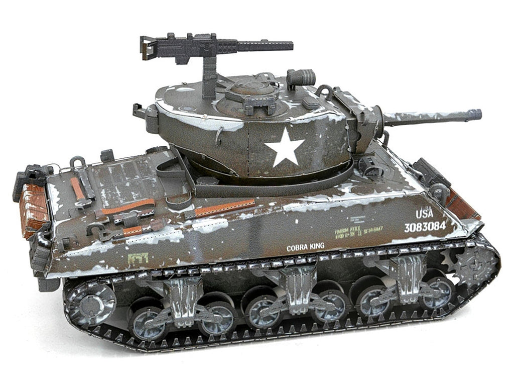 Model Kit United States M4 Sherman Tank (Moderate Difficulty) Steel Model by Metal Earth-1
