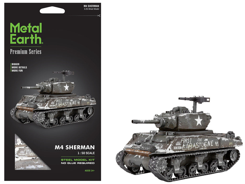 Model Kit United States M4 Sherman Tank (Moderate Difficulty) Steel Model by Metal Earth-0