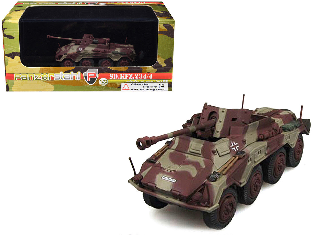 Sd.Kfz. 234/4 Armored Vehicle "Unidentified Unit Western Front" (1945) German 1/72 Diecast Model by Panzerstahl-4