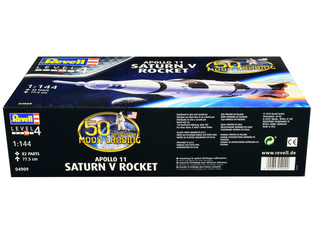 Level 4 Model Kit Apollo 11 Saturn V Rocket "50th Anniversary Moon Landing" 1/144 Scale Model by Revell-1