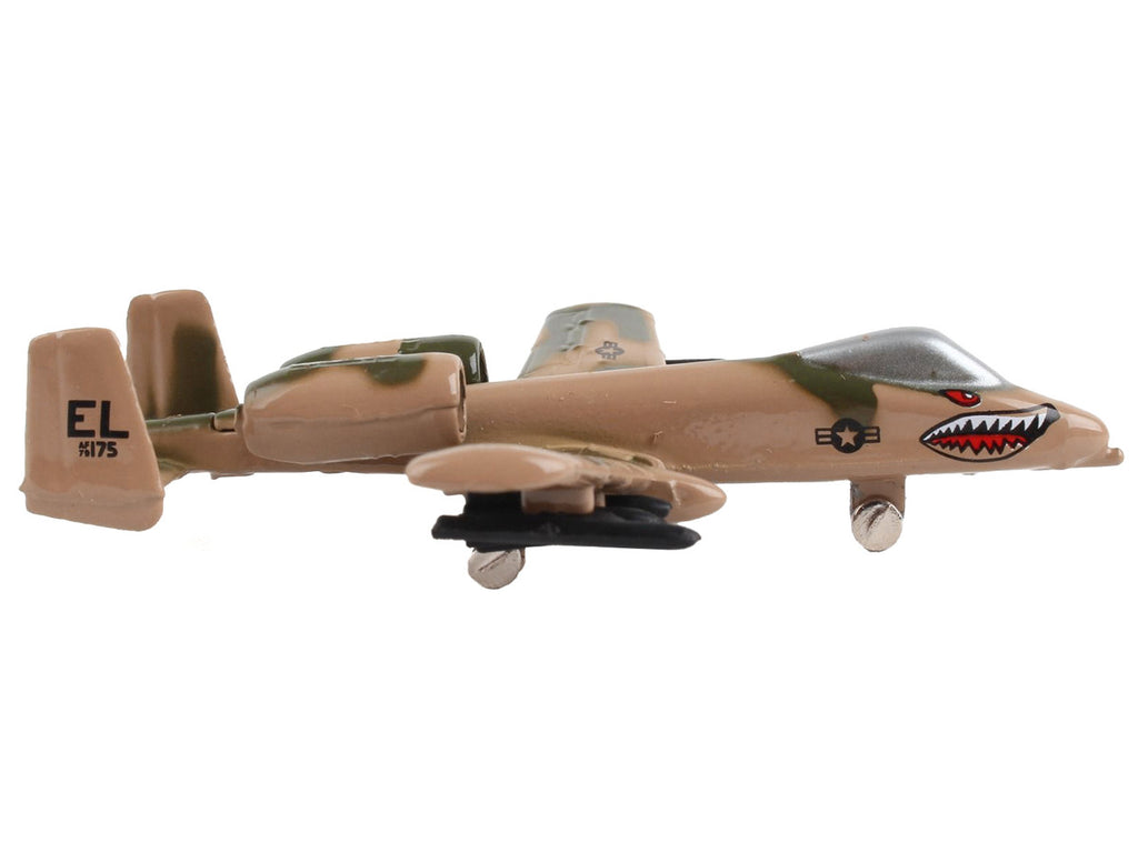 Fairchild Republic A-10 Thunderbolt II "Warthog" Attack Aircraft Camouflage "United States Air Force" with Runway Section Diecast Model Airplane by Runway24-1