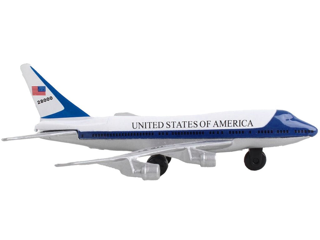 Boeing VC-25 Aircraft White and Blue "United States Air Force One" with Runway Section Diecast Model Airplane by Runway24-1