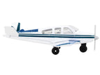 Beechcraft Bonanza Aircraft White with Blue Stripes "N42997" with Runway Section Diecast Model Airplane by Runway24-1