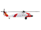 Sikorsky HH-60J Jayhawk Helicopter White and Red "United States Coast Guard" with Runway Section Diecast Model by Runway24-1