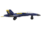 McDonnell Douglas F/A-18A Hornet Fighter Aircraft Blue "United States Navy Blue Angels #2" with Runway Section Diecast Model Airplane by Runway24-1
