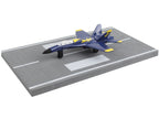 McDonnell Douglas F/A-18A Hornet Fighter Aircraft Blue "United States Navy Blue Angels #2" with Runway Section Diecast Model Airplane by Runway24-2