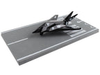 Lockheed F-117 Nighthawk Stealth Aircraft Black "United States Air Force" with Runway Section Diecast Model Airplane by Runway24-3