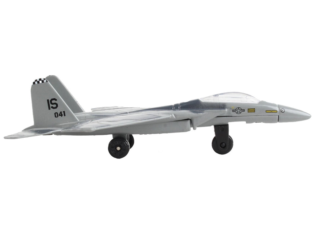 McDonnell Douglas F-15 Eagle Fighter Aircraft Gray Camouflage "United States Air Force" with Runway Section Diecast Model Airplane by Runway24-1