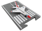 General Dynamics F-16 Fighting Falcon Fighter Aircraft White "United States Air Force Thunderbirds" with Runway Section Diecast Model Airplane by Runway24-2