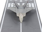 Lockheed Martin F-22 Raptor Stealth Aircraft Gray "United States Air Force YF-22" with Runway Section Diecast Model Airplane by Runway24-3