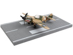 Curtiss P-40 Warhawk Fighter Aircraft Camouflage "Flying Tigers-First American Volunteer Group" with Runway Section Diecast Model Airplane by Runway24-2