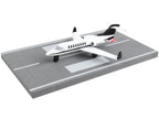 Private Jet Commercial Aircraft White with Black Tail "N452IJ" with Runway Section Diecast Model Airplane by Runway24-2