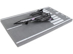 Lockheed SR-71 Blackbird Aircraft Black "United States Air Force" with Runway Section Diecast Model Airplane by Runway24-2