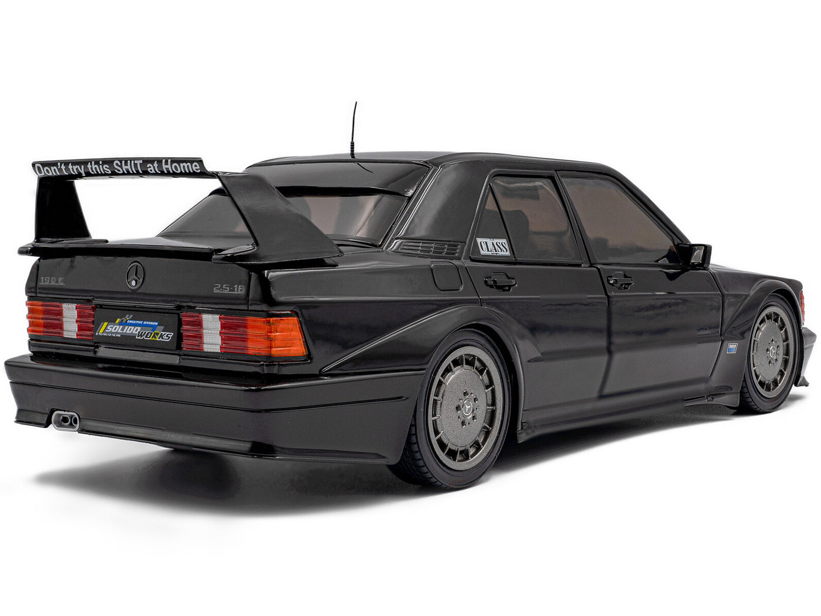 Mercedes Benz 190 Evolution II (W201) "Solido Works" Black 1/18 Diecast Model Car by Solido