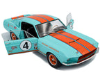 1967 Shelby GT500 #4 "Gulf Racing Tribute" Light Blue with Orange Stripes 1/18 Diecast Model Car by Solido-2