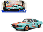 1967 Shelby GT500 #4 "Gulf Racing Tribute" Light Blue with Orange Stripes 1/18 Diecast Model Car by Solido-4