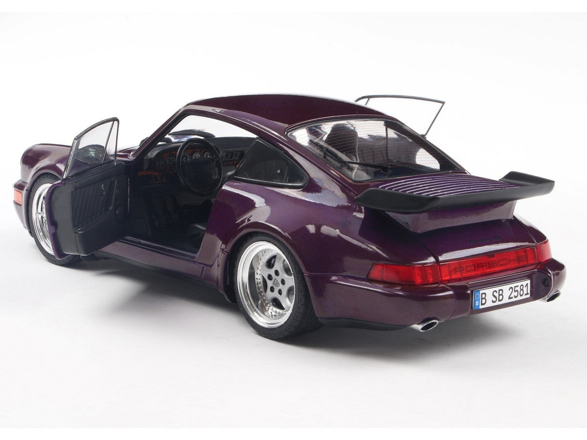 1990 Porsche 911 (964) Turbo Violet Blue Metallic 1/18 Diecast Model Car by Solido-1