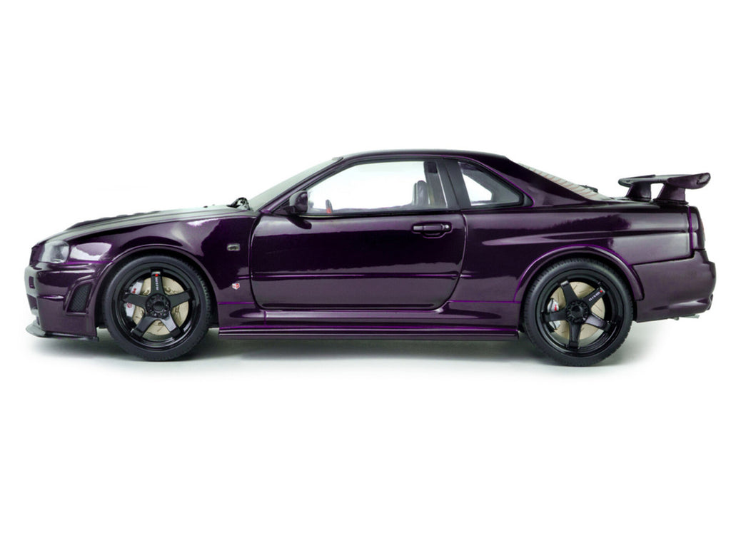 1999 Nissan Skyline GT-R (R34) Z-Tune RHD (Right Hand Drive) Midnight Purple Metallic 1/18 Diecast Model Car by Solido-2
