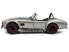 1965 Shelby Cobra 427 MKII "Solido Works M Racing Tribute" Gray Metallic with Stripes 1/18 Diecast Model Car by Solido-0
