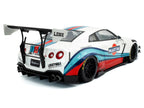 2024 Nissan GT-R (R35) RHD (Right Hand Drive) with Liberty Walk 2.0 Body Kit "Martini Racing" White with Stripes 1/18 Diecast Model Car by Solido-2